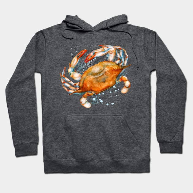 Watercolor soft shell crab Hoodie by AmandaDilworth